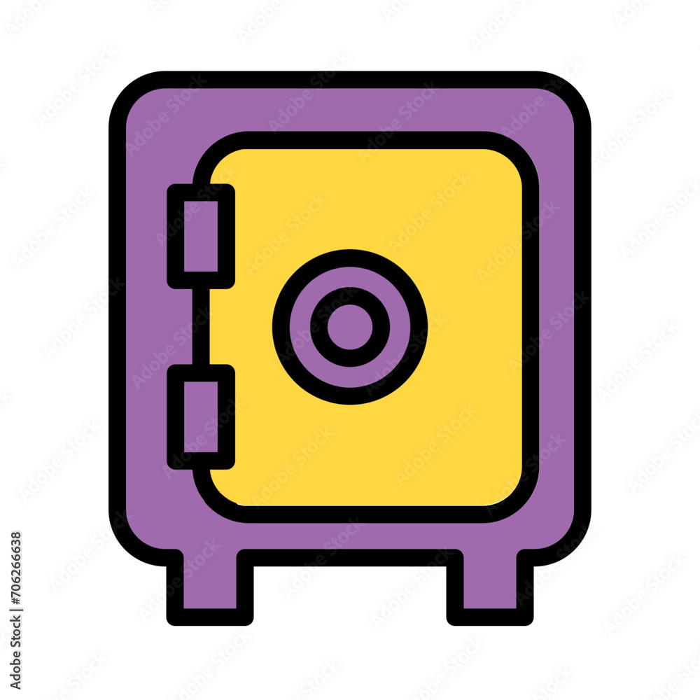 Deposit Locker Safety Filled Outline Icon Deposit Locker Safety Filled Outline Icon