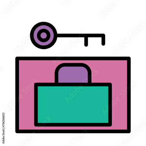 Facility Locker Safe Filled Outline Icon