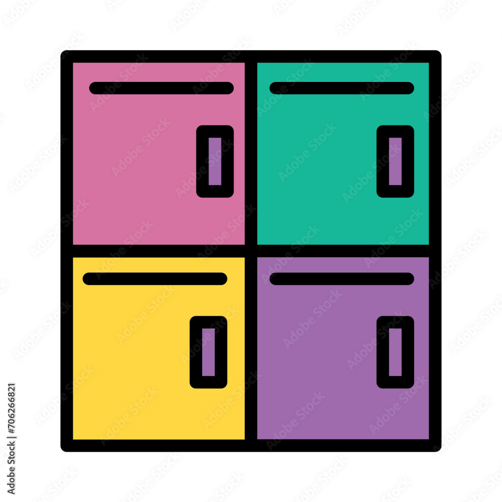 Locker Storage Rent Filled Outline Icon