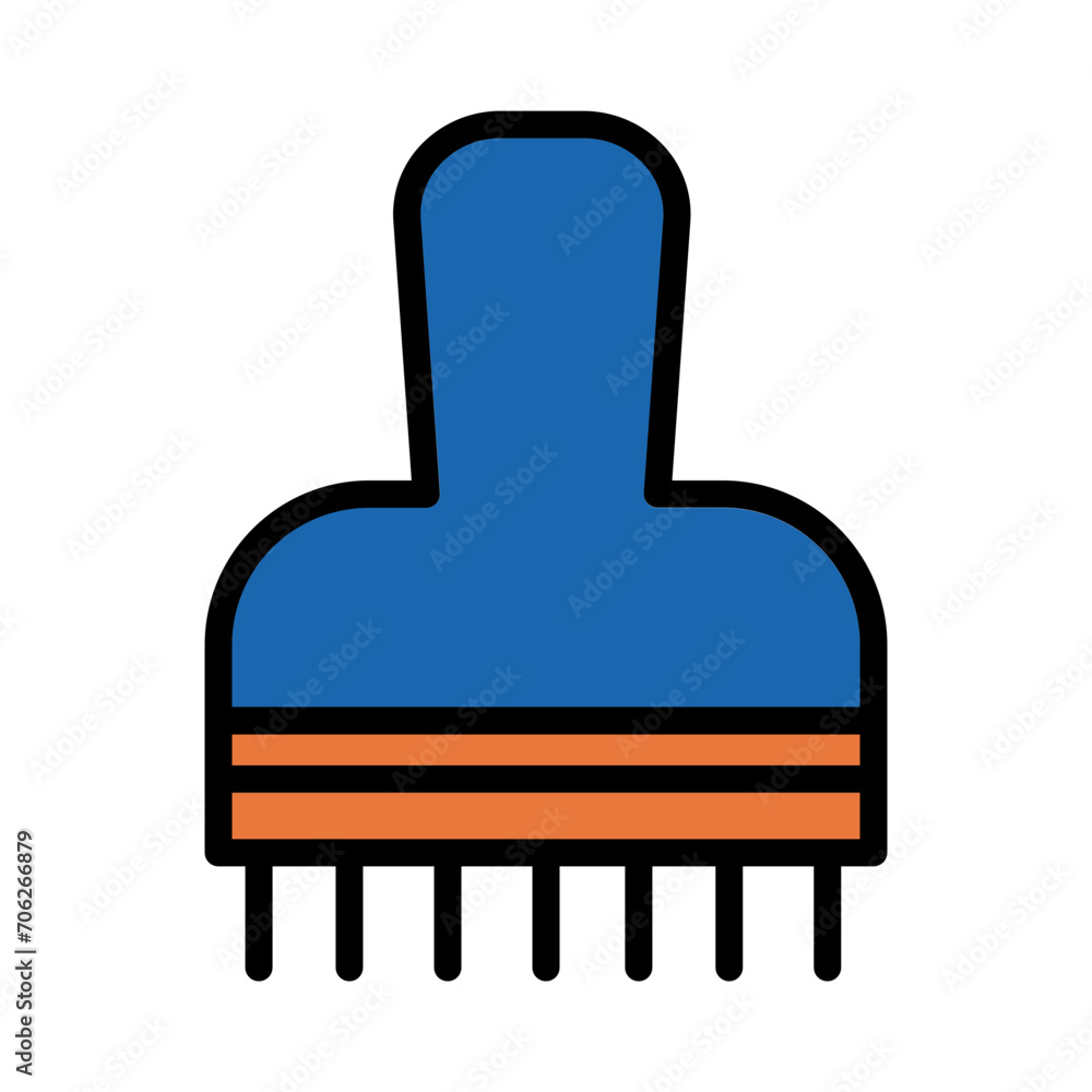Obraz premium Art Barber Brush Filled Outline Icon