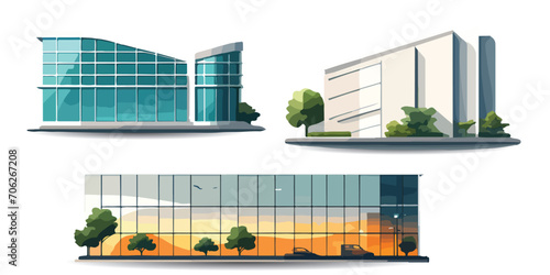 collection of office buildings, city buildings. hotels, hospitals, central banks. skyscrapers