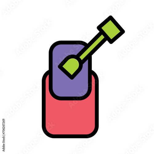 Nail Care Paint Filled Outline Icon