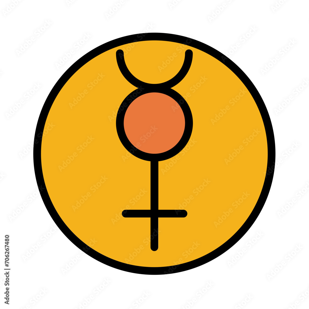 Astronomy Mercury Planet Filled Outline Icon