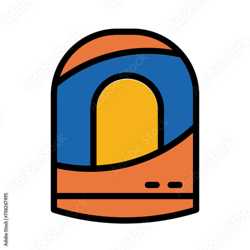 Astronaut Helmet Space Filled Outline Icon