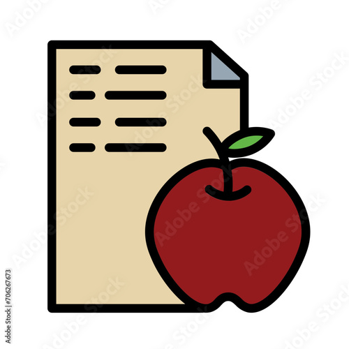 Wallpaper Mural Apple Diet Food Filled Outline Icon Torontodigital.ca