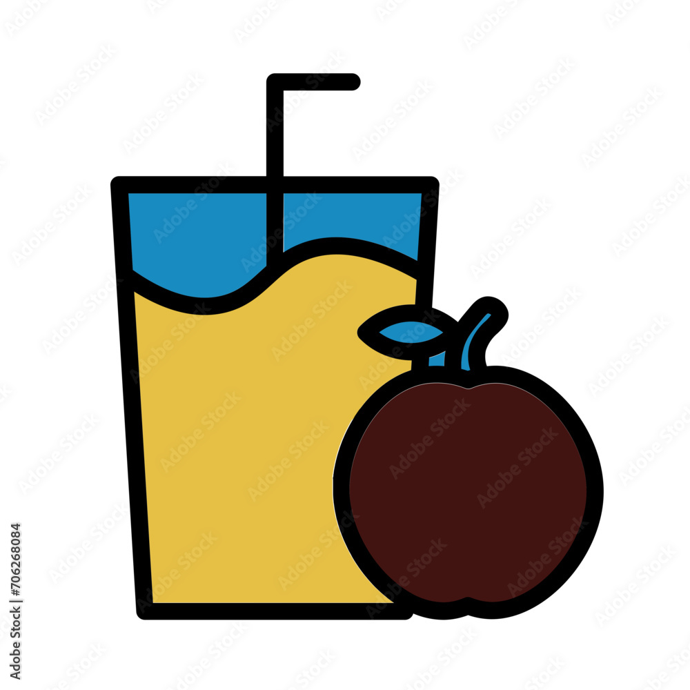 Fototapeta premium Juice Diet Drink Filled Outline Icon