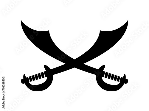 Pirates Sword Vector Illustration Isolated in white Background