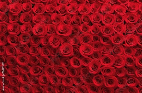Background of many red roses. Love, Valentine's Day Card, Wedding, Birthday © iloli