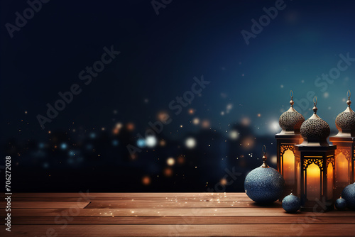 Ready Layout with copy space, Ramadan theme, background photo
