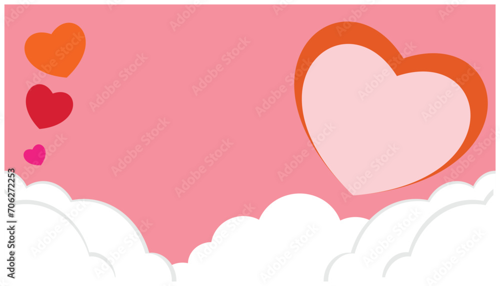 Valentine's day background with red and orange hearts. Vector illustration. International event background design element. Design elements for Valentine's Day