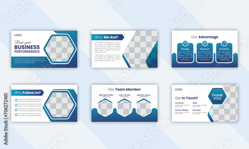 Professional reative business PowerPoint presentation slides template design.  Used in marketing and advertising, the annual report.