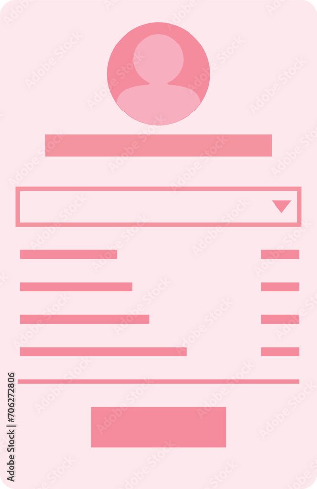 Vector illustration of a login form with a pink circle and a person inside. trend design element. Element design UI for computer, technology icon symbol Vector illustration of a login form with a pink circle and a person inside. trend design element. Element design UI for computer, technology icon symbol