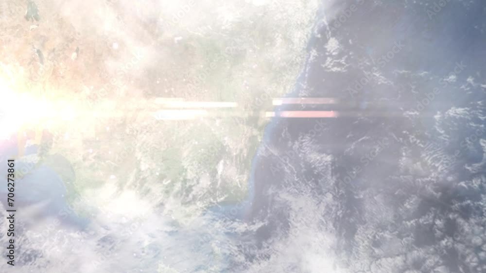 Zoom in from space and focus on Goulburn, Australia. 3D Animation. Background for travel intro. Elements of this image furnished by NASA.