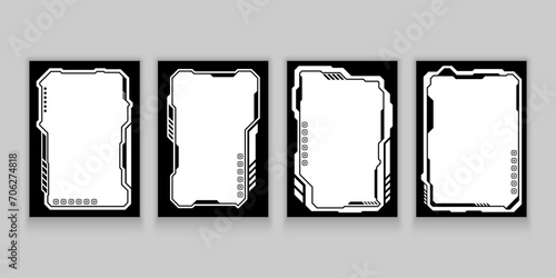 Vector frame technology abstract sci fi template book cover, poster or flyer.