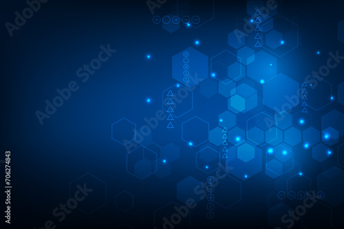 Vector futuristic communication concept.Technology hexagon abstract background.