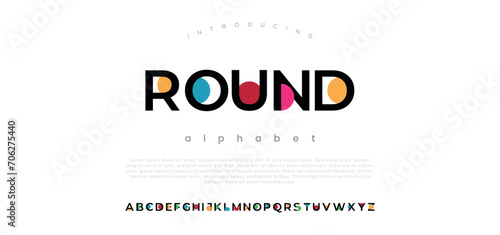 Modern minimal abstract alphabet fonts