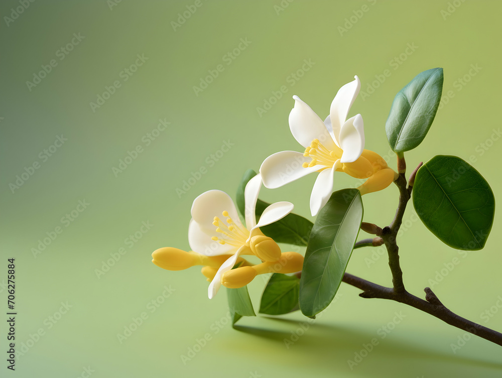 Fototapeta premium Murraya flower in studio background, single Murraya flower, Beautiful flower images