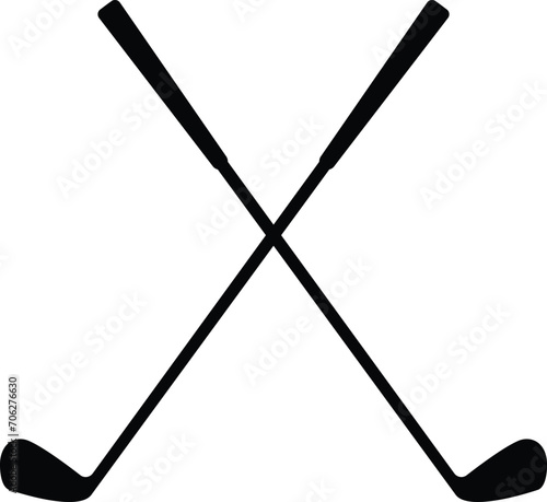 Pair of iron or wedge golf club flat vector icon, Close up of iron or wedge golf club flat vector, isolated on transparent background, used for sports, mobile, app, logo design, websites or UI.