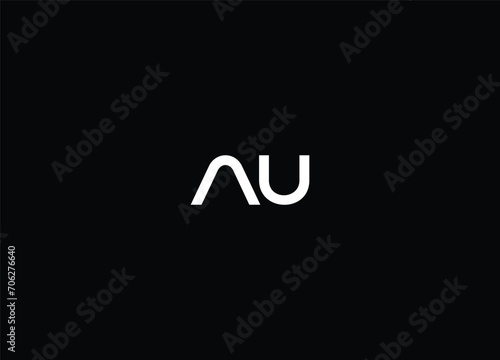 AU logo monogram with emblem shield style design template