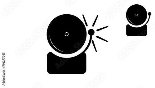 school bell, black isolated silhouette