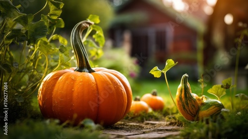 Picturesque pumpkin patch: vibrant 8k hd wallpaper capturing autumnal beauty in the garden