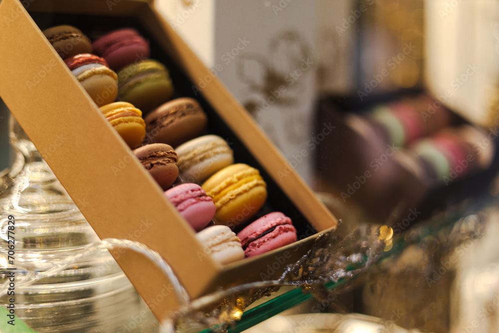 Macarons. Close up photo with some delicious different types of macarons sweets. French cuisine desert food photo. Macarons. Close up photo with some delicious different types of macarons sweets. French cuisine desert food photo.