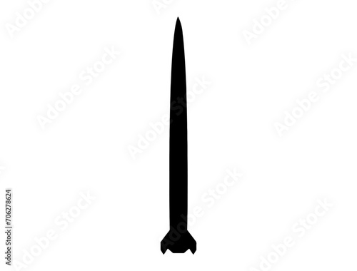 Military Missile silhouette vector art white background