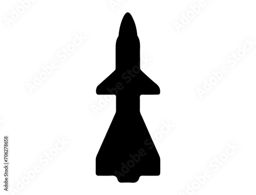 Military Missile silhouette vector art white background