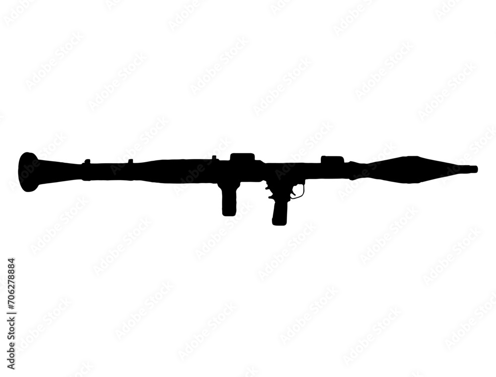 Naklejka premium Rocket Launcher silhouette vector art white background