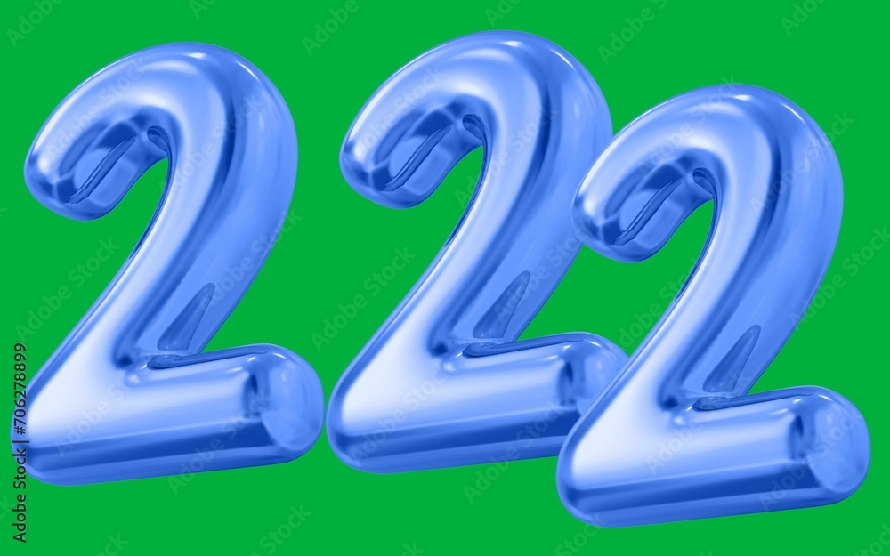 Text art of number 222 with best font of text, Number illustration with green background Text art of number 222 with best font of text, Number illustration with green background
