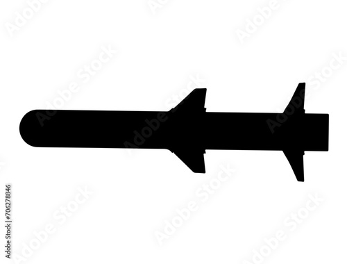 Military Missile silhouette vector art white background