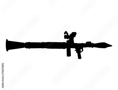 Rocket Launcher silhouette vector art white background