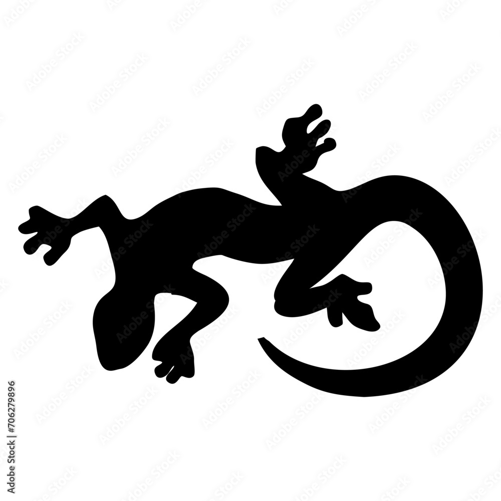 silhouette of a black lizard crawling silhouette of a black lizard crawling