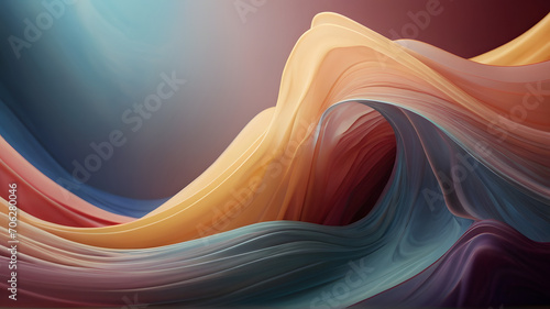 Dynamic 3D Abstract Wave Background with Fluid Patterns, Generative AI