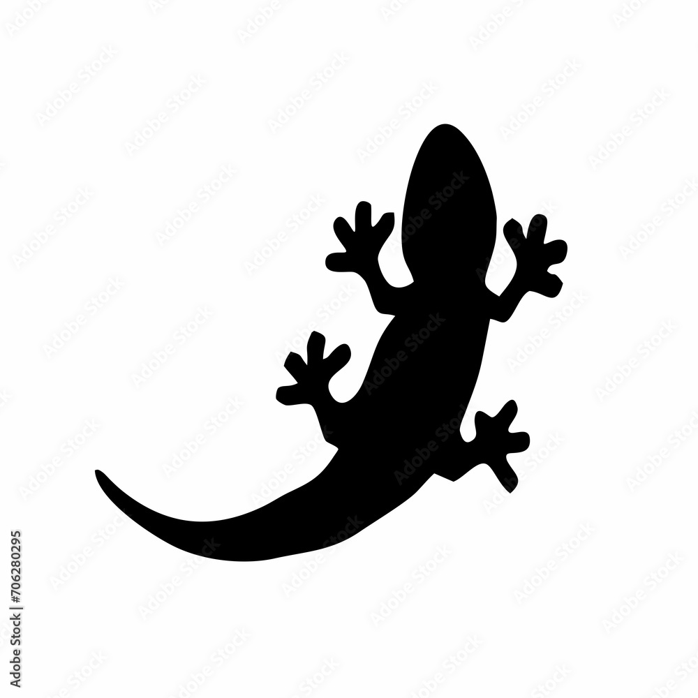 silhouette of a black lizard crawling silhouette of a black lizard crawling
