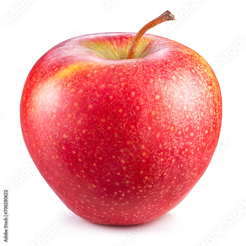Ripe perfect red apple isolated on white background.