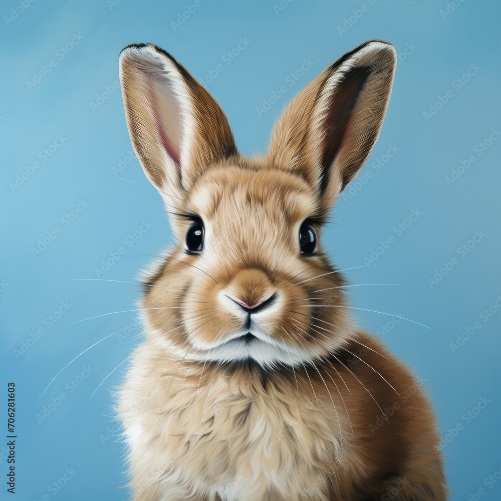 Fototapeta premium realistic drawing or rabbit, illustration watercolor drawing. cute rabbit. easter bunny, hare isolated