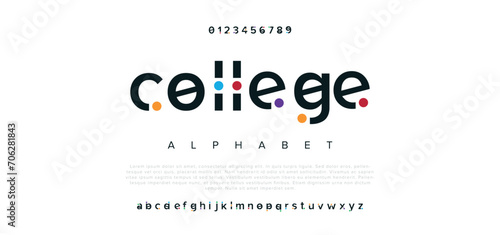 College Modern minimal abstract alphabet font.