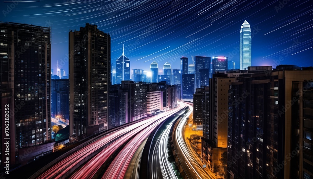 Fototapeta premium traffic light trails