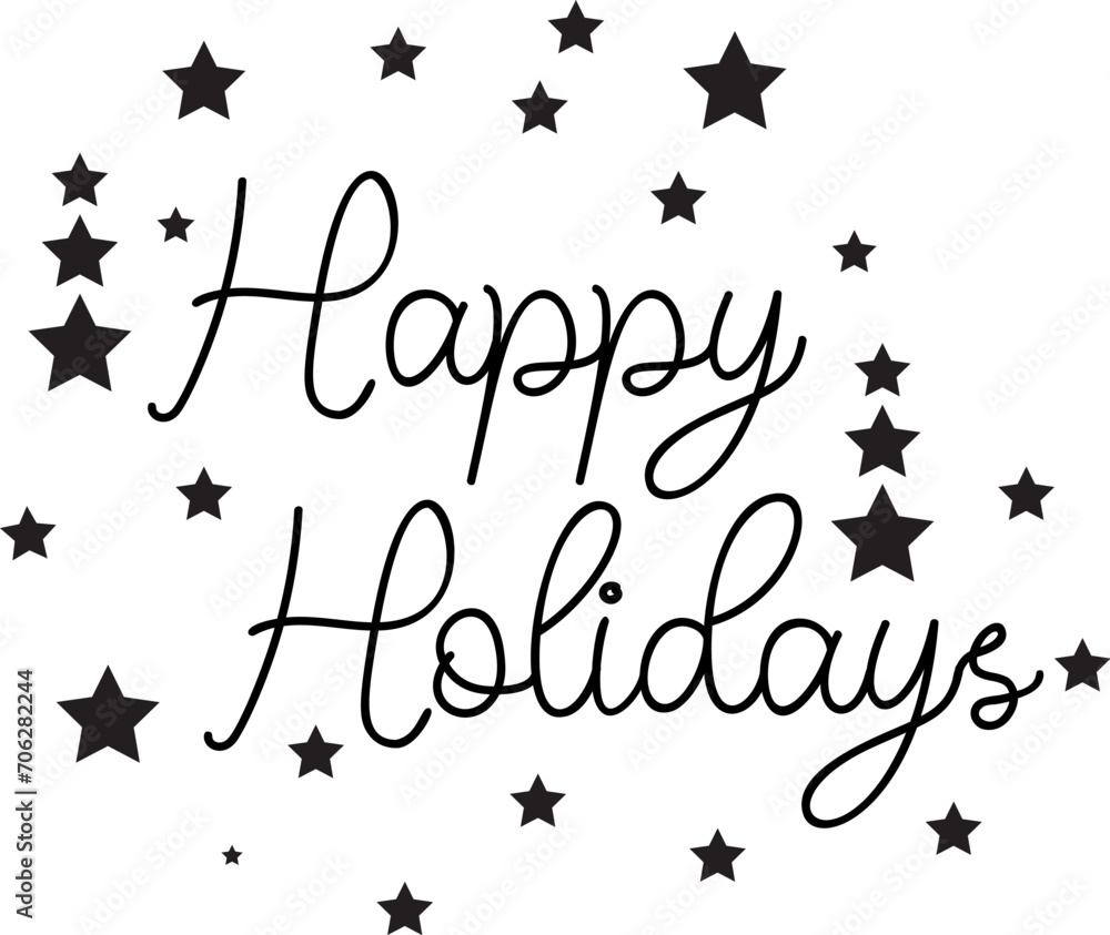happy holidays lettering vector background happy holidays lettering vector background