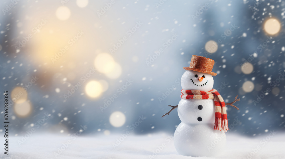 Snowman winter christmas greeting