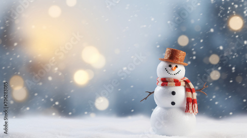 Snowman winter christmas greeting © Rimsha