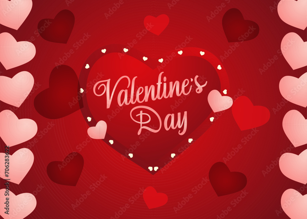 Happy valentines day celebration greeting card background vector