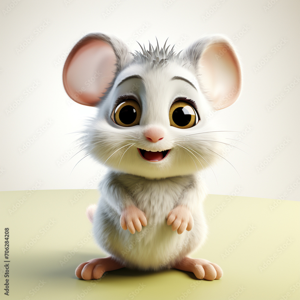 Cartoon einer Maus Ratte isoliert auf weißem Hintergrund (Durch AI generiert) Cartoon einer Maus Ratte isoliert auf weißem Hintergrund (Durch AI generiert)