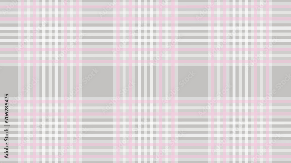 Pink and grey plaid fabric texture background