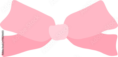 Coquette Aesthetic Bow pink flat illustration