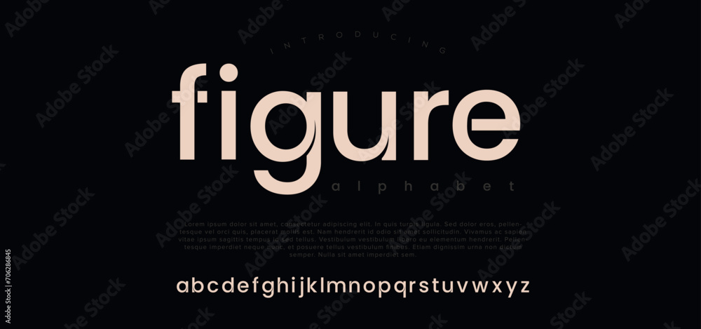 Figure Minimal font creative modern alphabet. Figure Minimal font creative modern alphabet.
