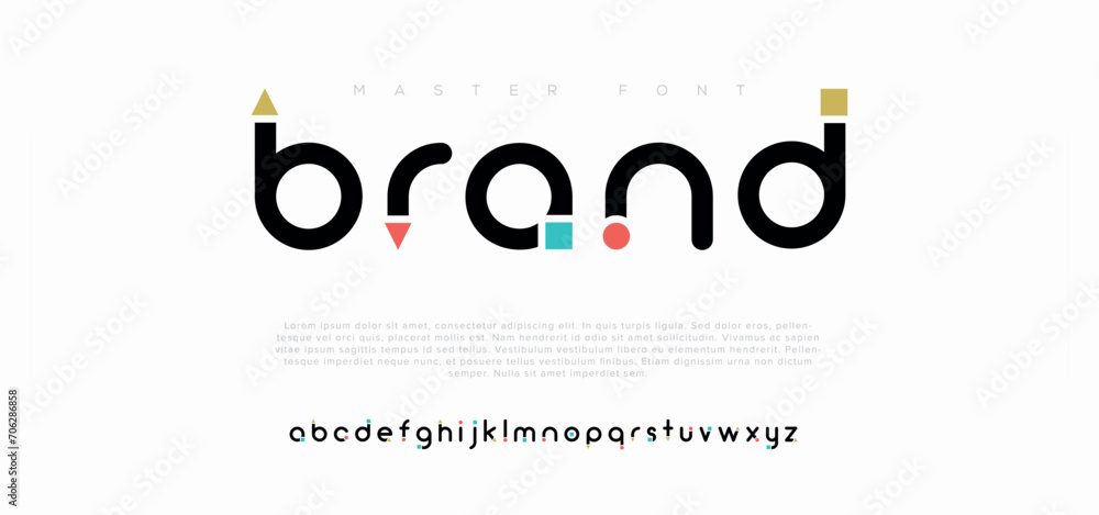 Fototapeta premium Brand Modern minimal abstract alphabet fonts