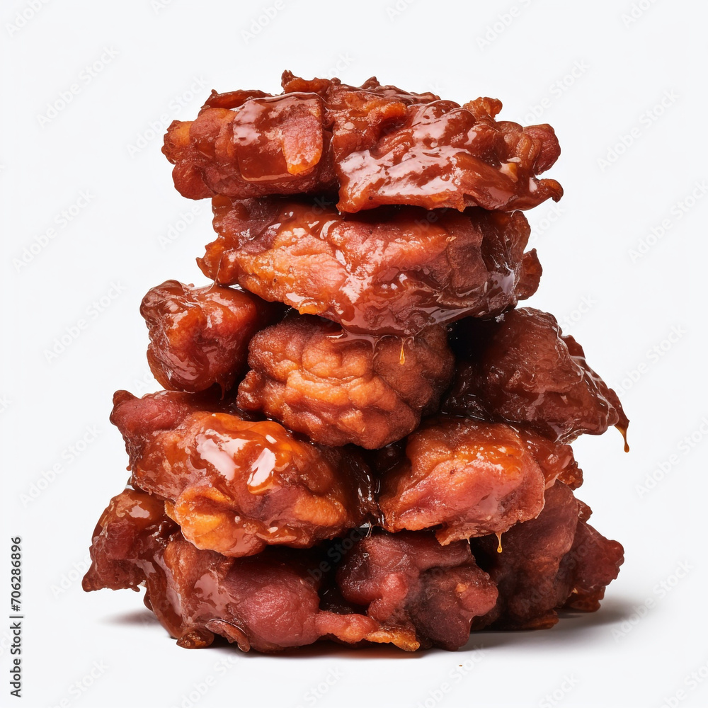 pile of fried meat with transparent background created with Generative Ai pile of fried meat with transparent background created with Generative Ai