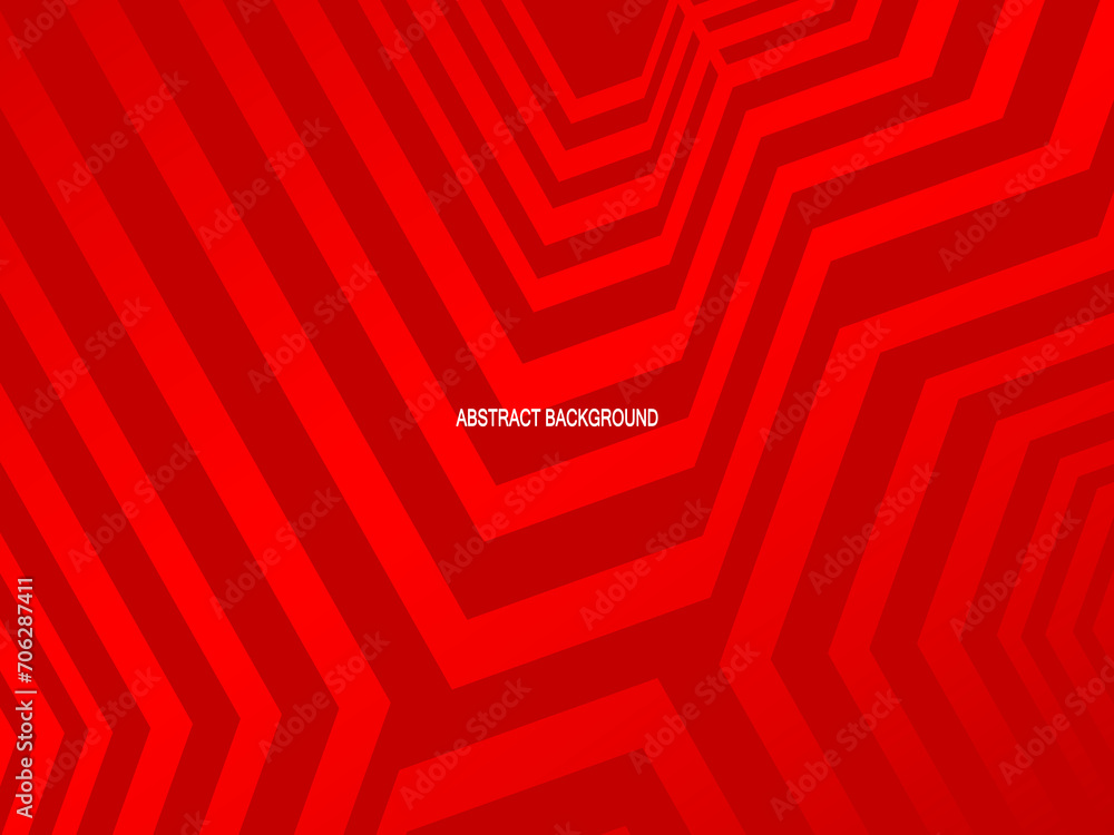 Red with a shiny modern geometric pattern. Red steel floor background.